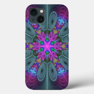 Mandala From Centre Colourful Fractal Art With Pin iPhone 13 Case