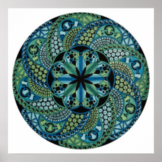 Mandala geometric design poster