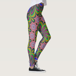 Mandala Geometric Rosette Retro Hippie Leggings
