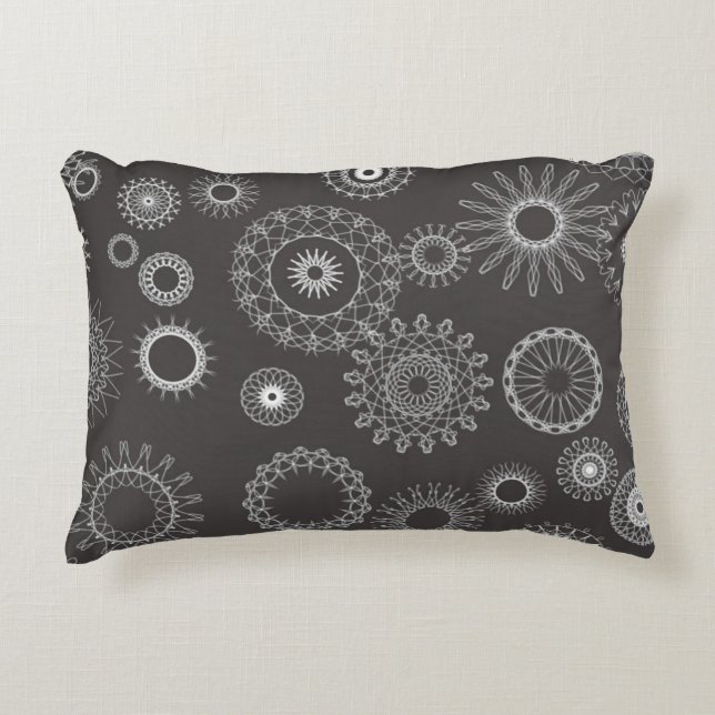 Mandala Geometry – The Dance of Light on Darkness Decorative Cushion (Front)