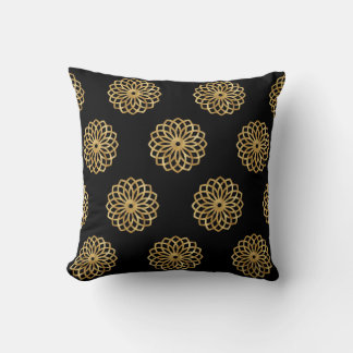 Mandala  Gold and Black  Cushion