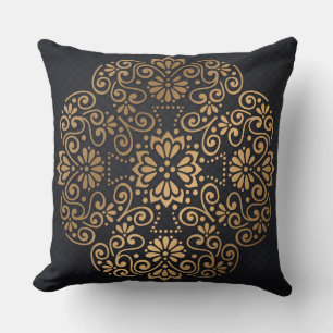 Mandala Gold And black Decorative Pillow