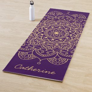 Mandala Gold and Purple Custom Yoga Mat