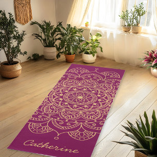 Mandala Gold Color Custom Yoga Mat