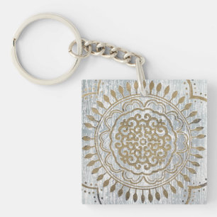 Mandala Gold Design Key Ring