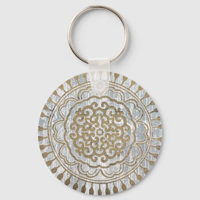 Mandala Gold Design Key Ring (Front)