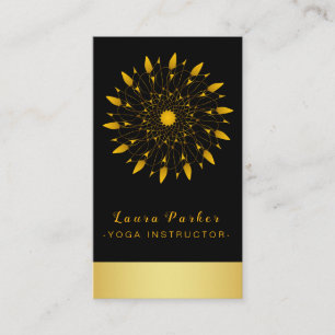 Mandala Gold Lotus Flower Yoga Vintage Holistic Business Card