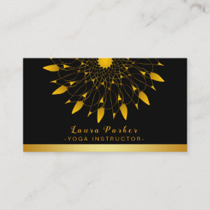 Mandala Gold Lotus Flower Yoga Vintage Holistic Business Card