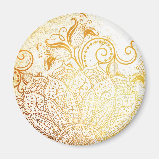 Mandala - Golden brush Magnet (Front)