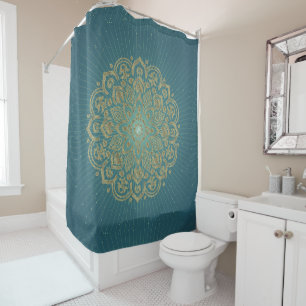 MANDALA Golden Rosette - Shower Curtain