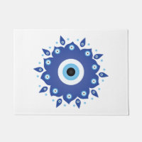 Mandala Greek Evil Eye Blue White