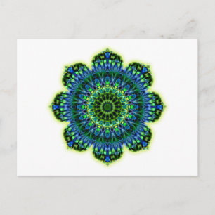 Mandala green blue postcard