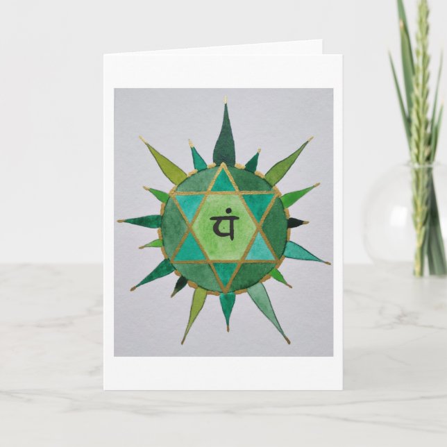 Mandala green holiday card (Front)