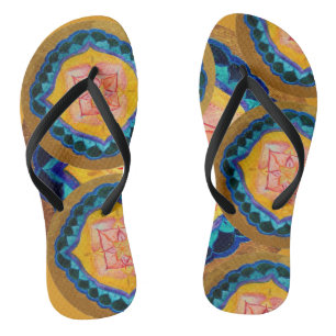 Mandala hand painted mandala Pair of Flip Flops
