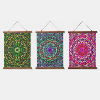 Mandala Harmony Wall Tapestry Wood-Topped 