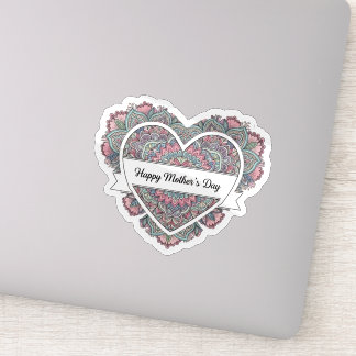 Mandala Heart Mothers Day Sticker Mum Floral Boho