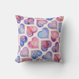 Mandala Hearts Pattern Cushion