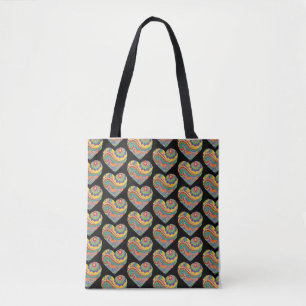 Mandala Hearts Tote Bag