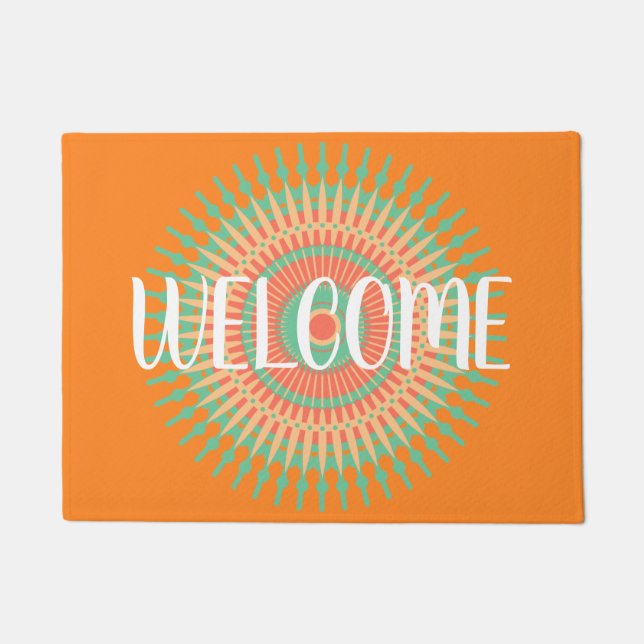 Mandala hippy colourful welcome mat (Front)