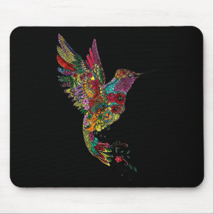 Mandala Hummingbird Graphic Yoga Art Spiritual Med Mouse Pad