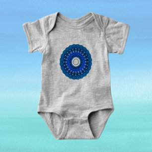 Mandala in Blue Baby and Adult Clothing Bodysuit