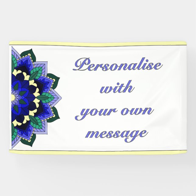 Mandala in blue banner (Horizontal)