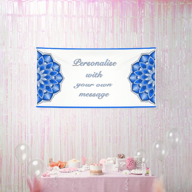 Mandala in blue banner (Party)
