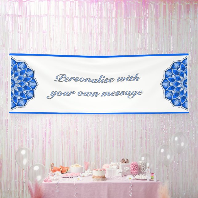 Mandala in blue banner (Party)