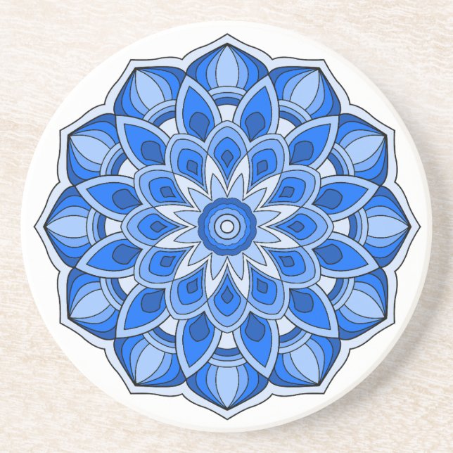 Mandala in blue coaster (Front)