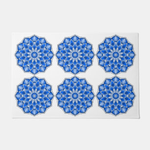 Mandala in blue doormat