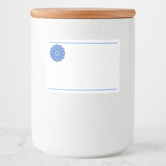 Mandala in blue food label (Front)