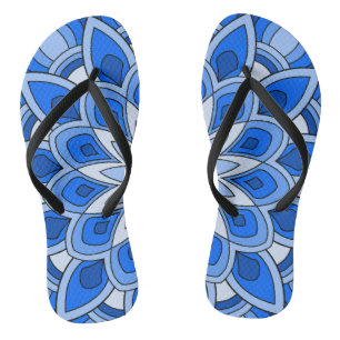Mandala in blue jandals