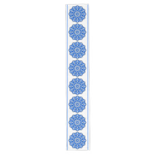 Mandala in blue long table runner
