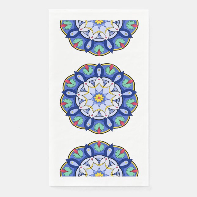 Mandala in blue  napkin (Front)