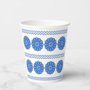 Mandala in blue paper cups