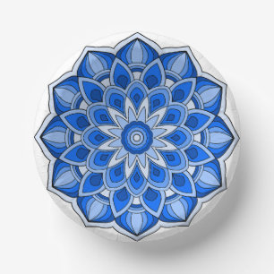 Mandala in blue Paper Plate