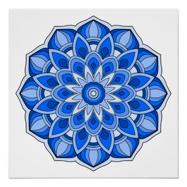 Mandala in blue poster (Front)
