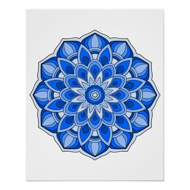 Mandala in blue poster (Front)