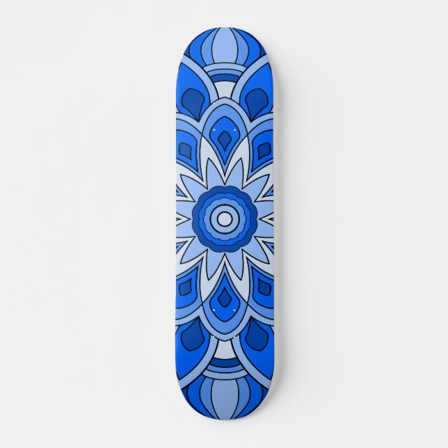 Mandala in blue skateboard (Front)