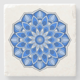 Mandala in blue stone coaster