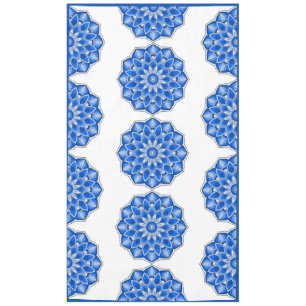 Mandala in blue tablecloth