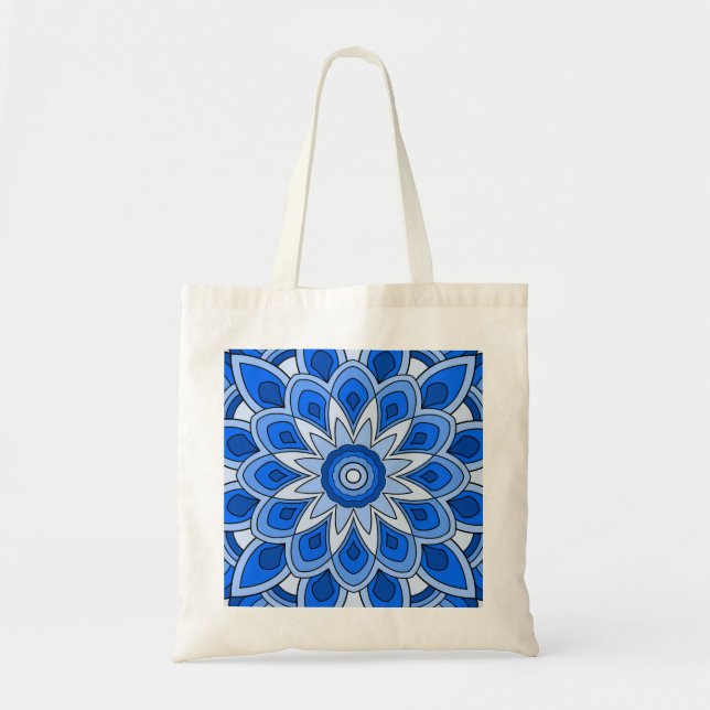 Mandala in blue tote bag (Front)