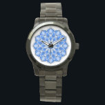 Mandala in blue watch<br><div class="desc">While the mandala originated in India,  today the beauty of the modernized mandalas are suitable for many items in the home,  as well as for decorations on clothing. 

Note: there are a variety of products with this design suitable for your home or function,  & mandalas in other colors.</div>
