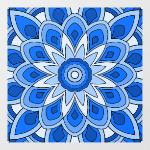 Mandala in blue Window Cling