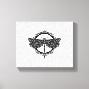 Mandala in Buddhism Nepal style with dragonfly Canvas Print