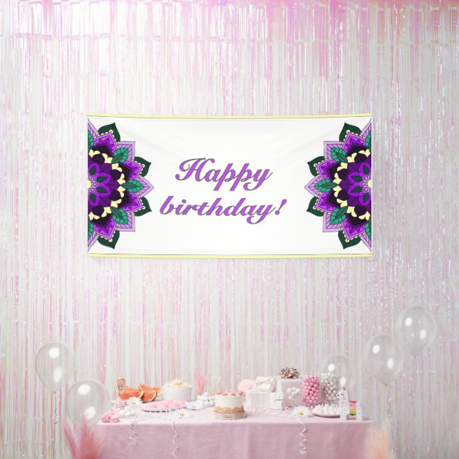 Mandala in purple banner (Party)