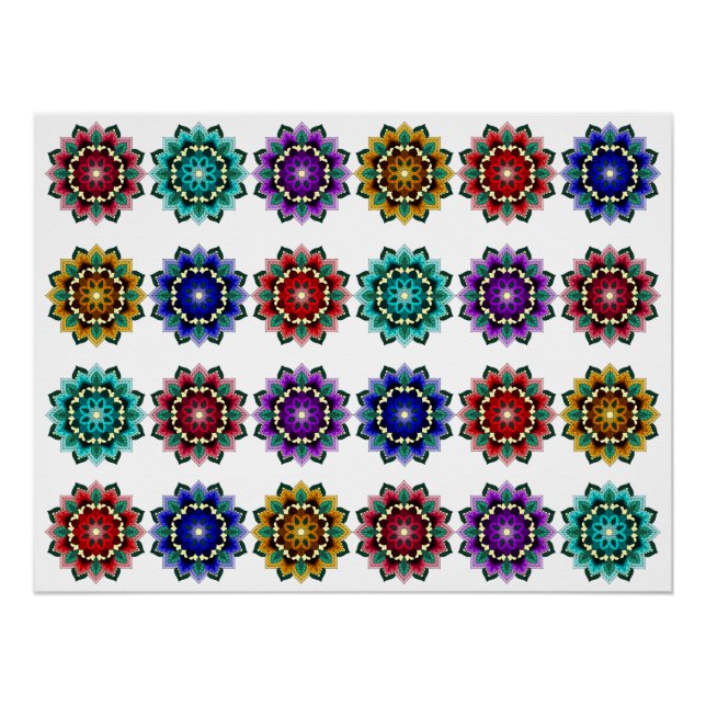 Mandala in various colors poster (Front)