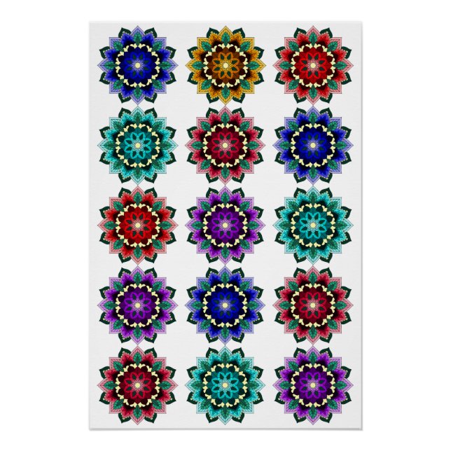 Mandala in various colors poster (Front)