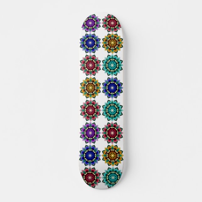 Mandala in various colors skateboard (Front)