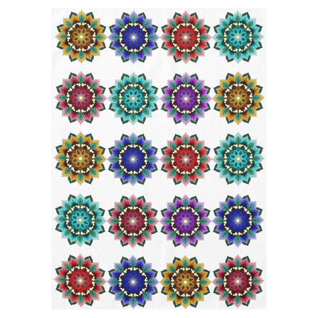 Mandala in various colors tablecloth (Front)